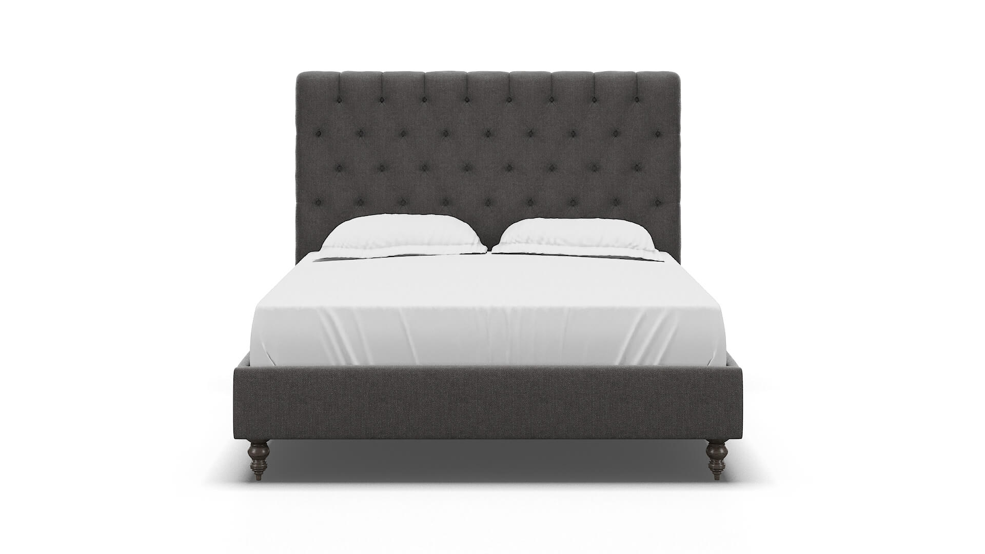 Remy Sasha Grey Bed espresso legs 1