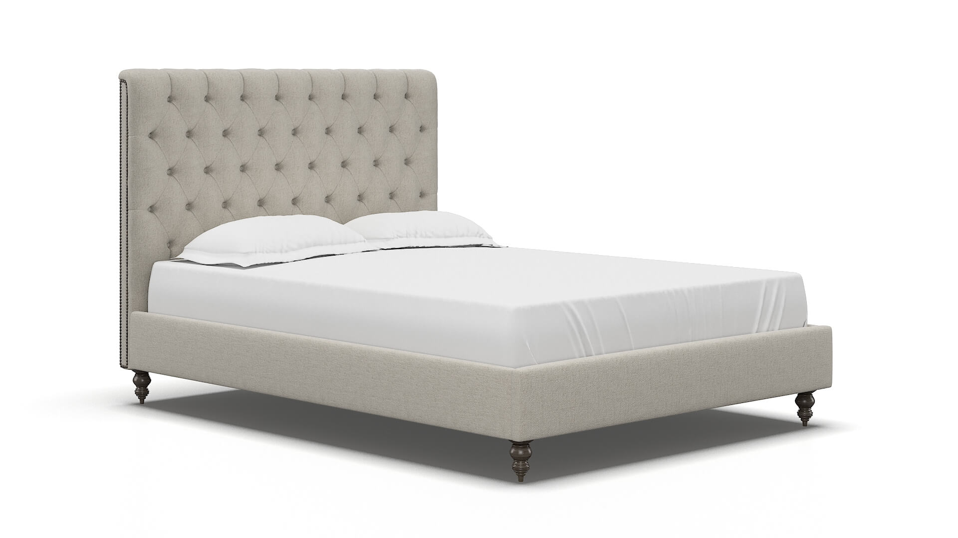 Remy Sasha Linen Bed espresso legs 2
