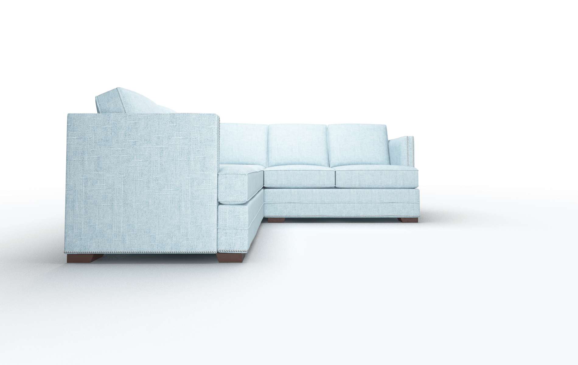 Riga Atlas Turquoise Sectional espresso legs 2