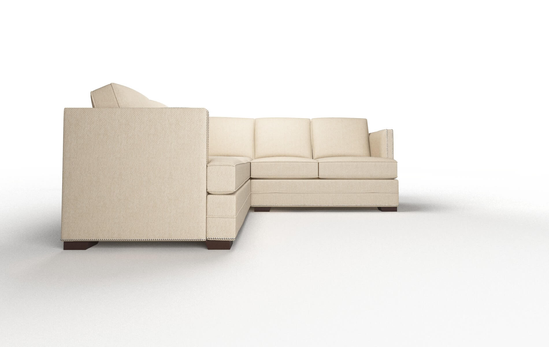 Riga Avenger Burlap Sectional espresso legs 2