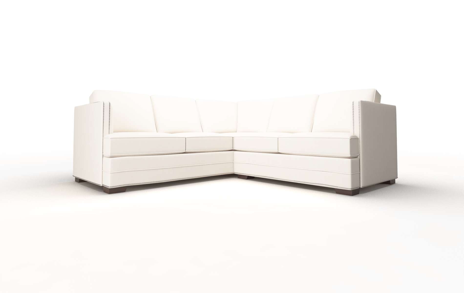 Riga Blanche Milky Sectional espresso legs 1