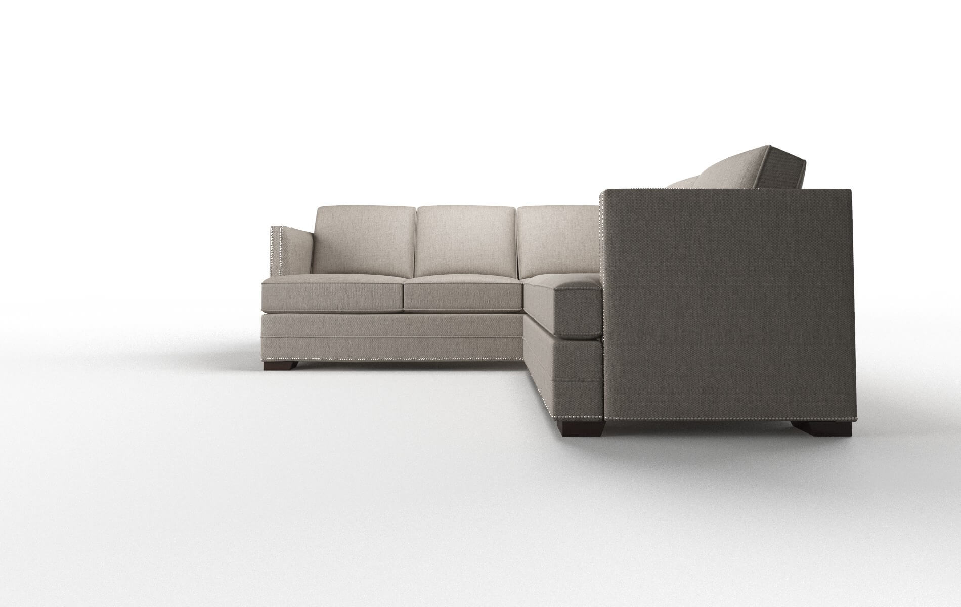 Riga Cosmo Taupe Sectional espresso legs 5