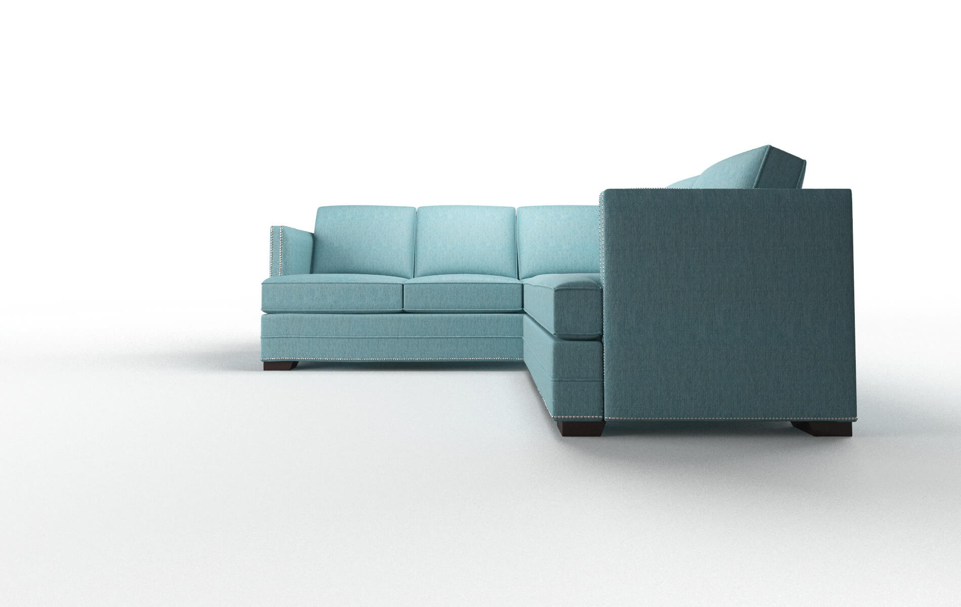 Riga Cosmo Turquoise Sectional espresso legs 5