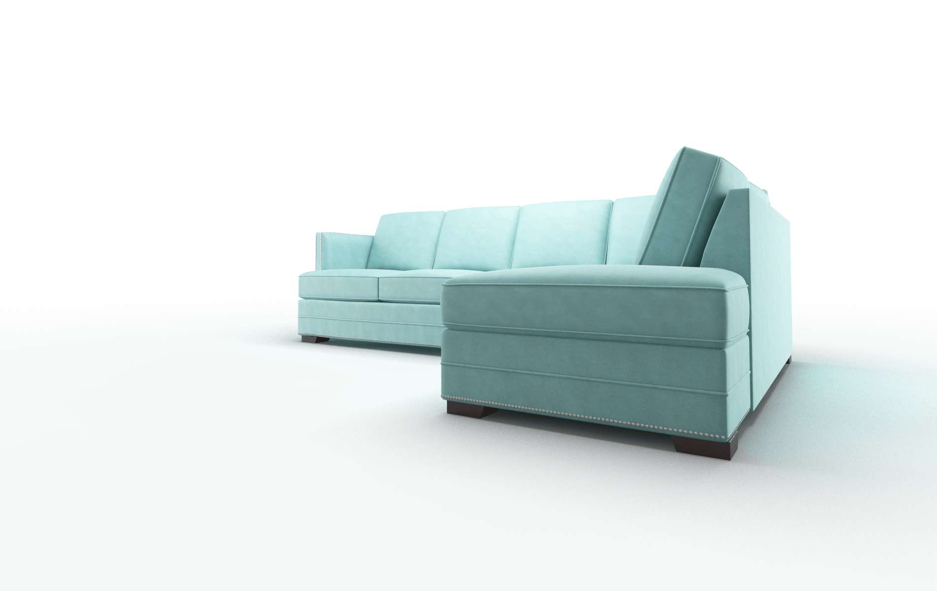 Riga Curious Turquoise Panel espresso legs 4