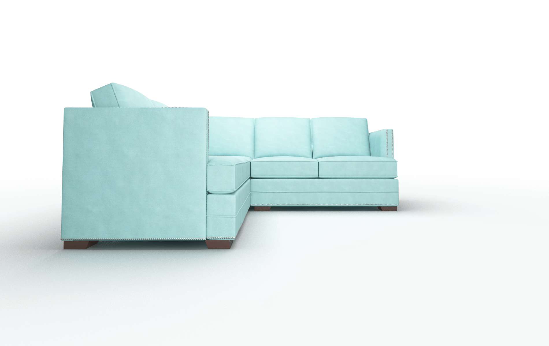 Riga Curious Turquoise Sectional espresso legs 2