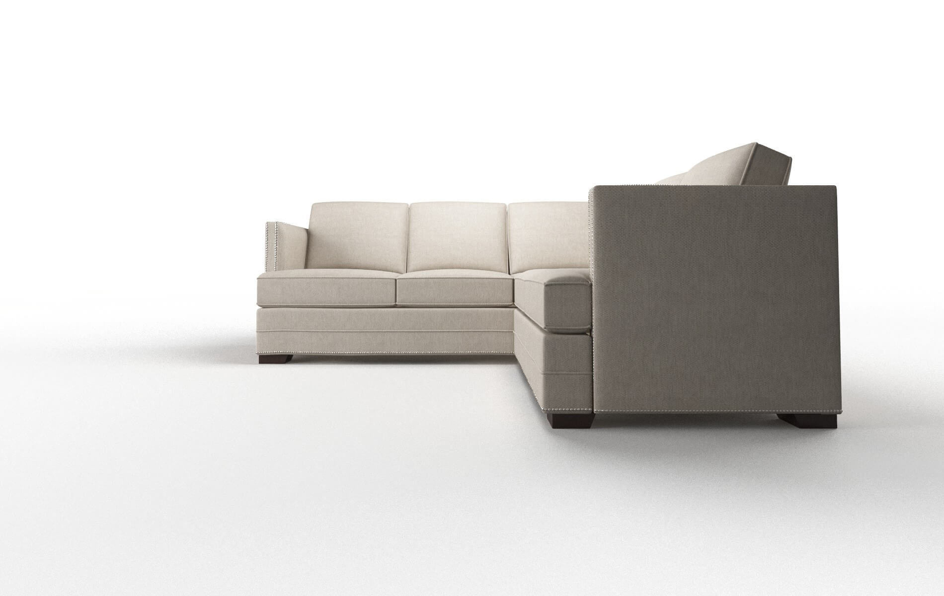 Riga Derby Linen Sectional espresso legs 5