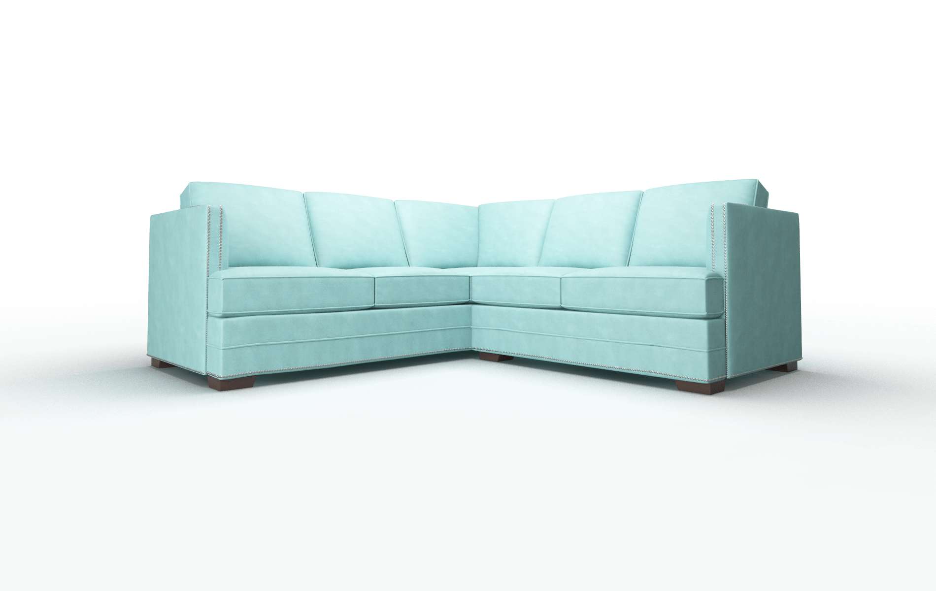 Riga Dream_d French_blue Sectional espresso legs 1