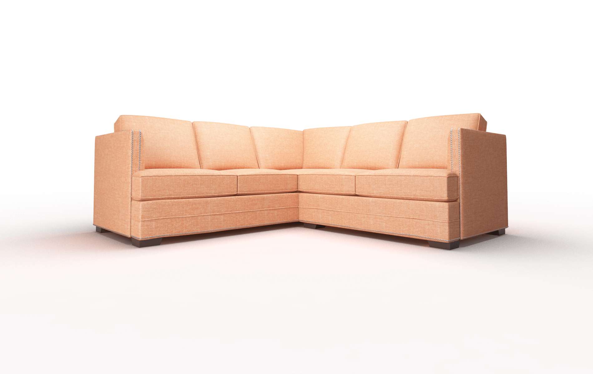 Riga Durham Tangerine Sectional espresso legs 1