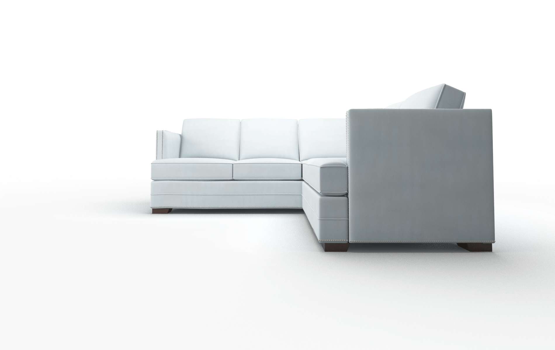 Riga Hathaway Aqua Sectional espresso legs 5