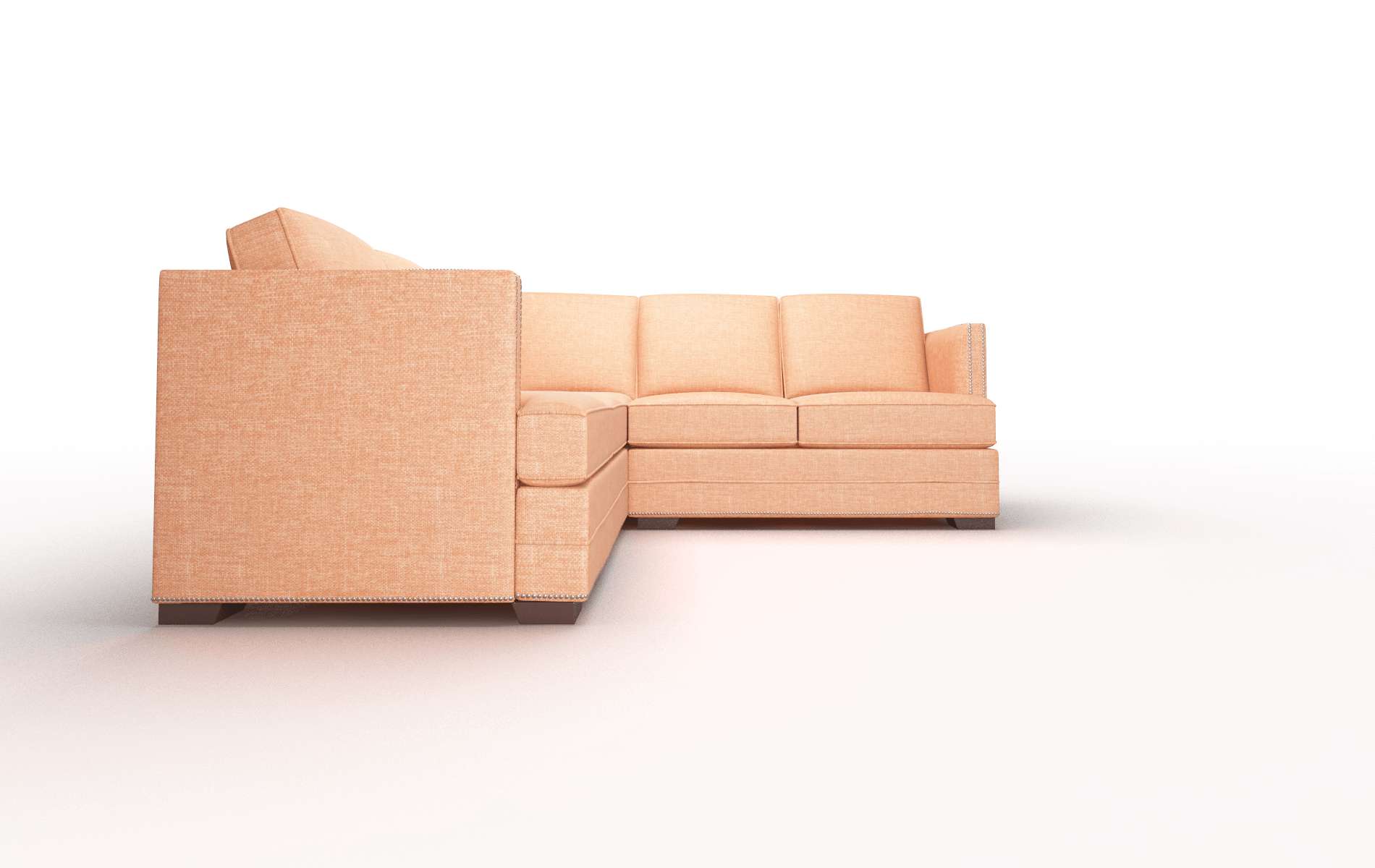 Riga Hepburn Appricot Sectional espresso legs 2