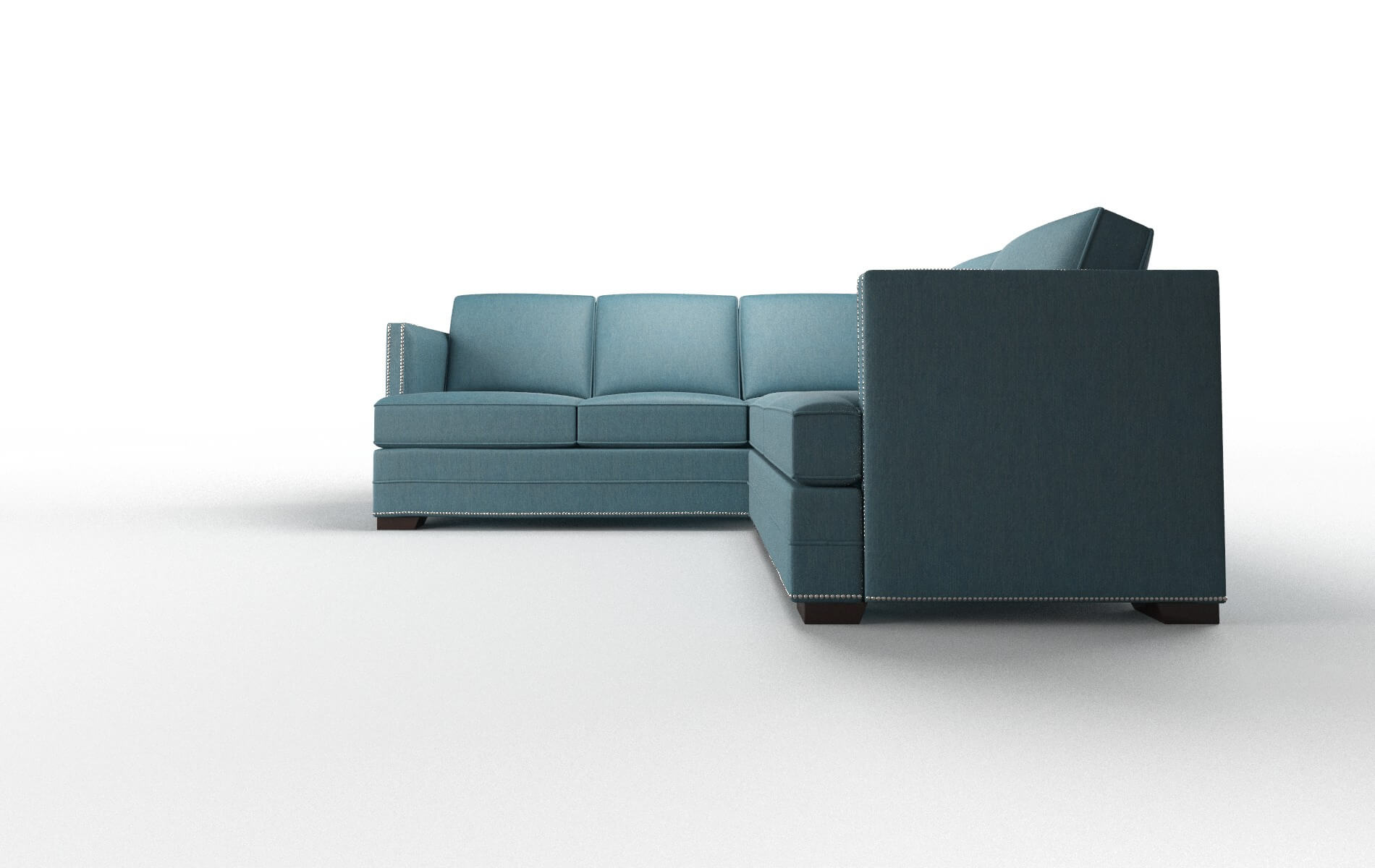 Riga Hepburn Teal Sectional espresso legs 5