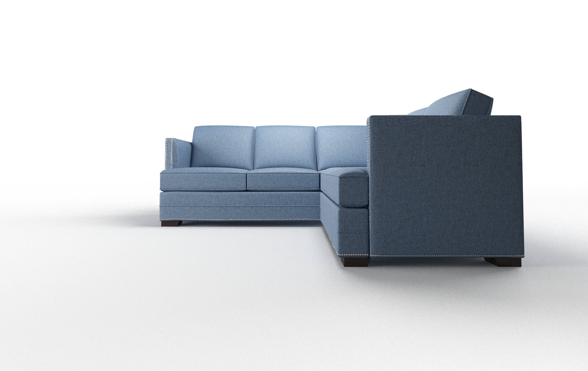 Riga Leslie Indigo Sectional espresso legs 5