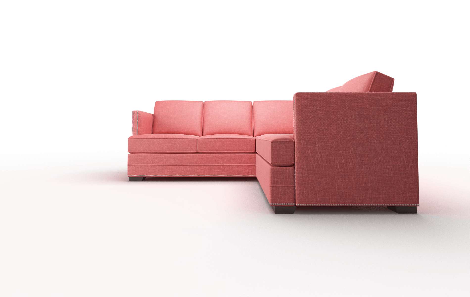 Riga Leslie Poppy Sectional espresso legs 5