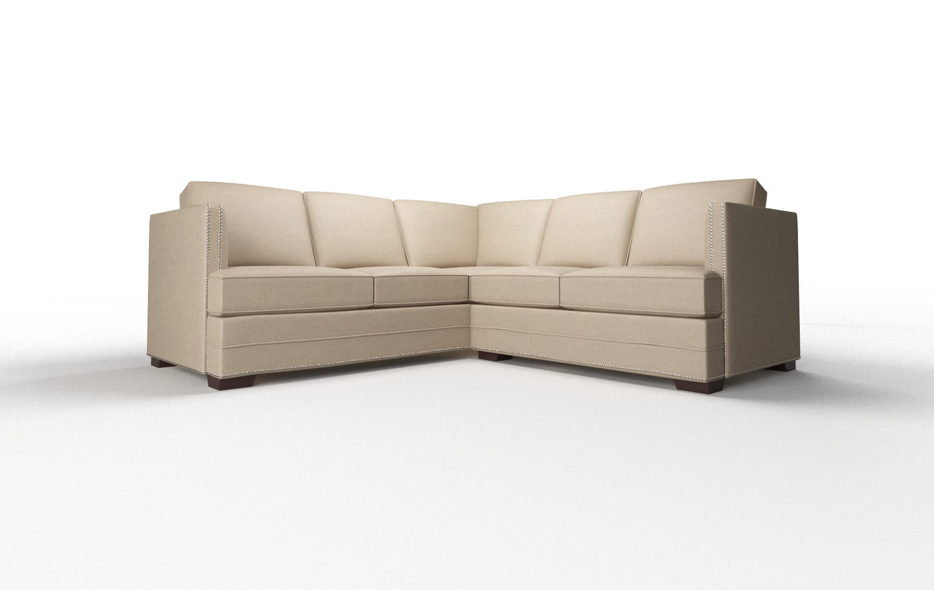 Riga Oakley Taupe Sectional espresso legs 1