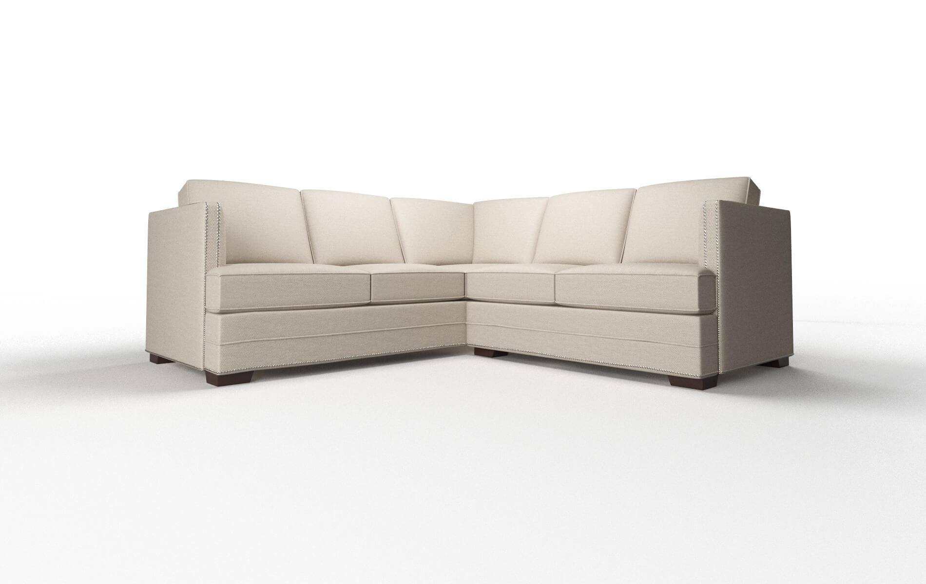 Riga Oscar linen Sectional Espresso Legs  1