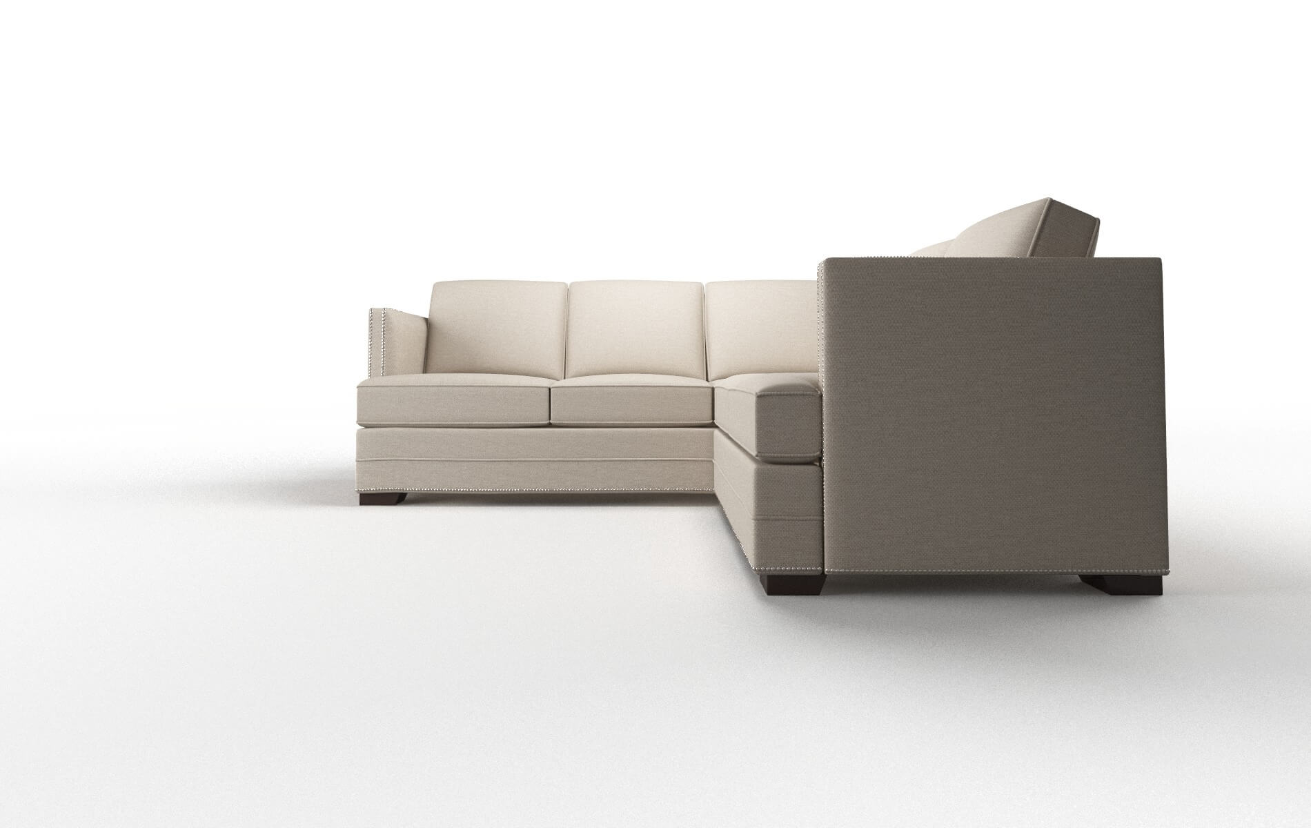 Riga Oscar Linen Sectional espresso legs 5
