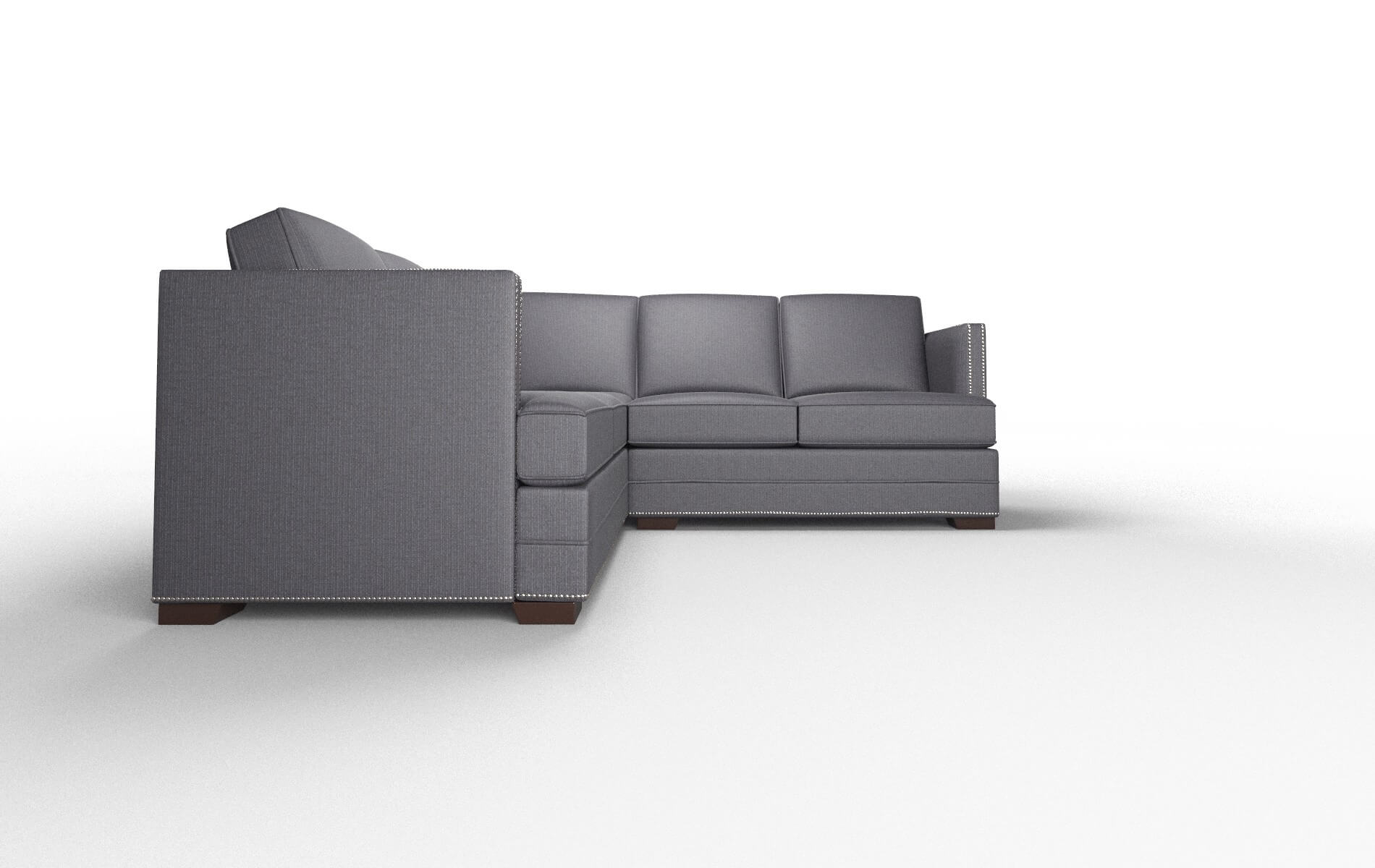 Riga Parker Charcoal Sectional espresso legs 2