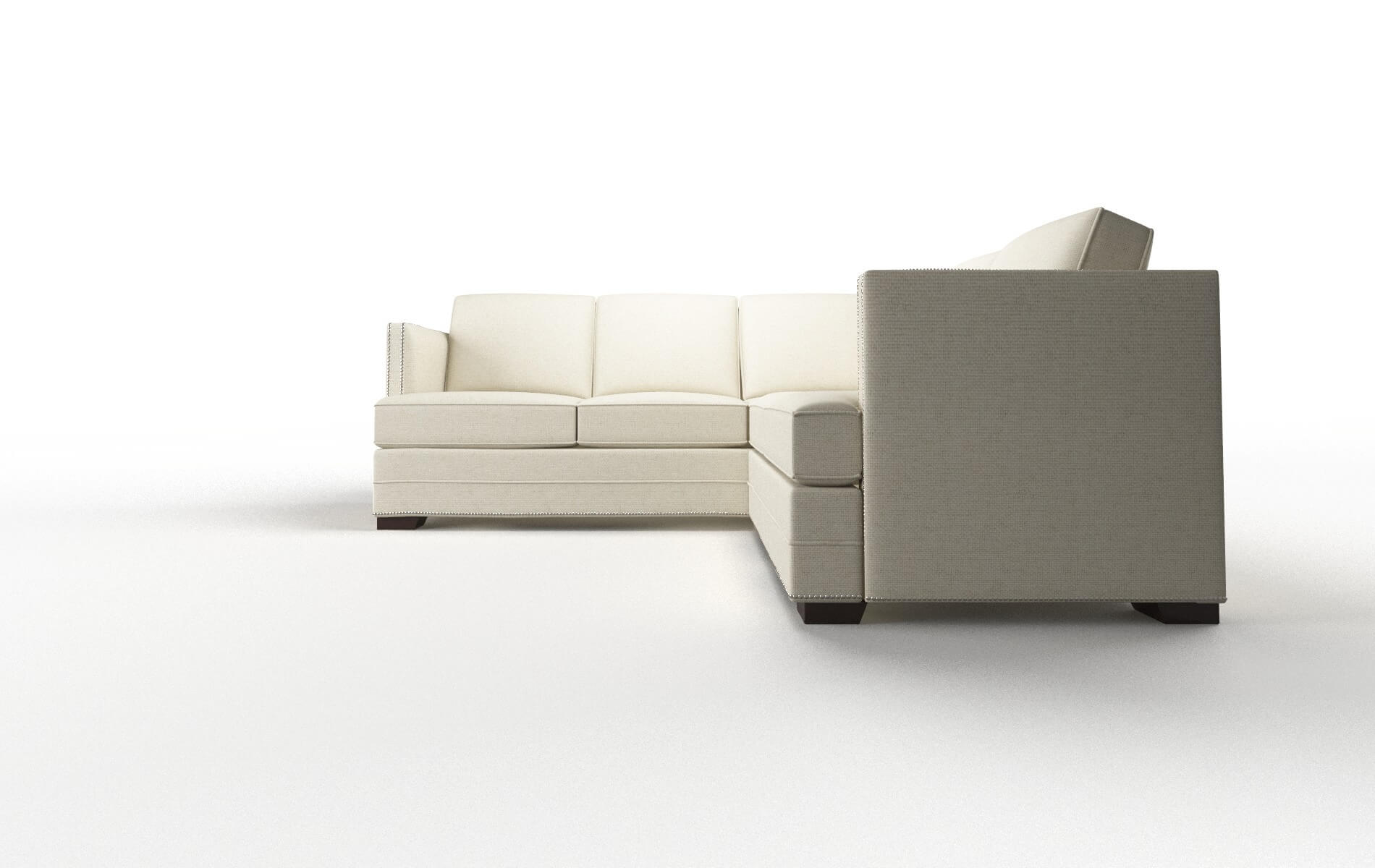 Riga Phoenix Ivory Sectional espresso legs 5