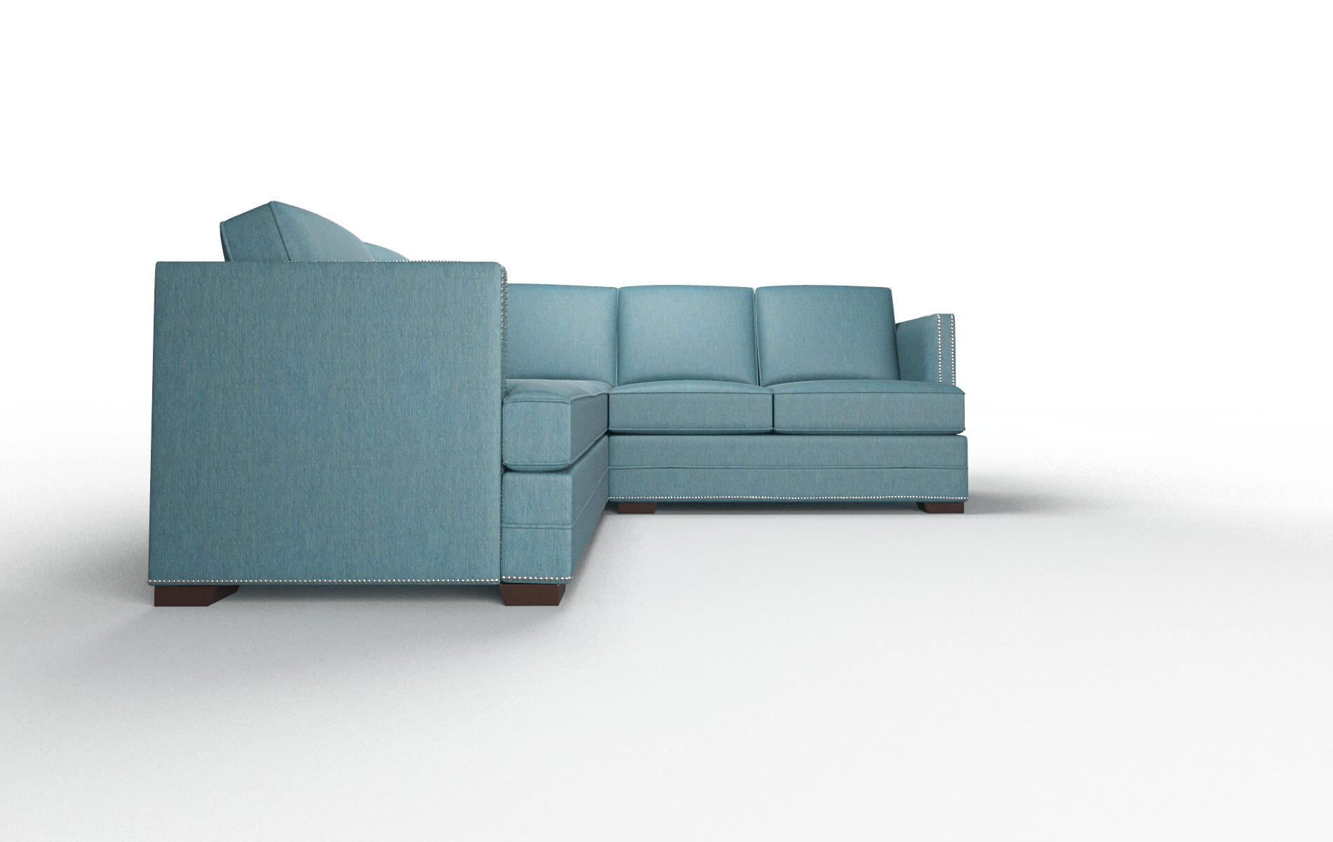 Riga Royale Electric_blue Sectional espresso legs 2