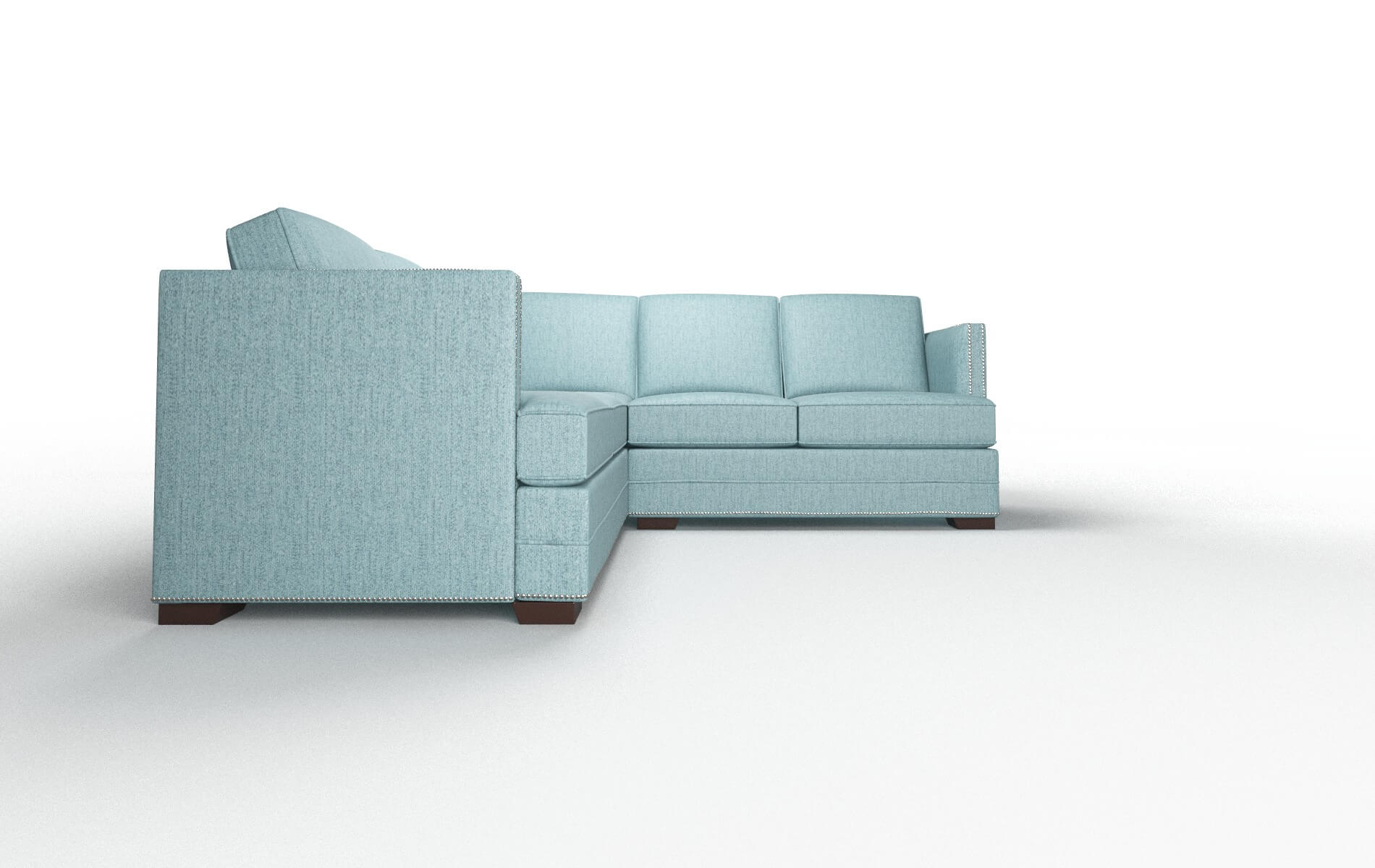 Riga Sasha Teal Sectional espresso legs 2