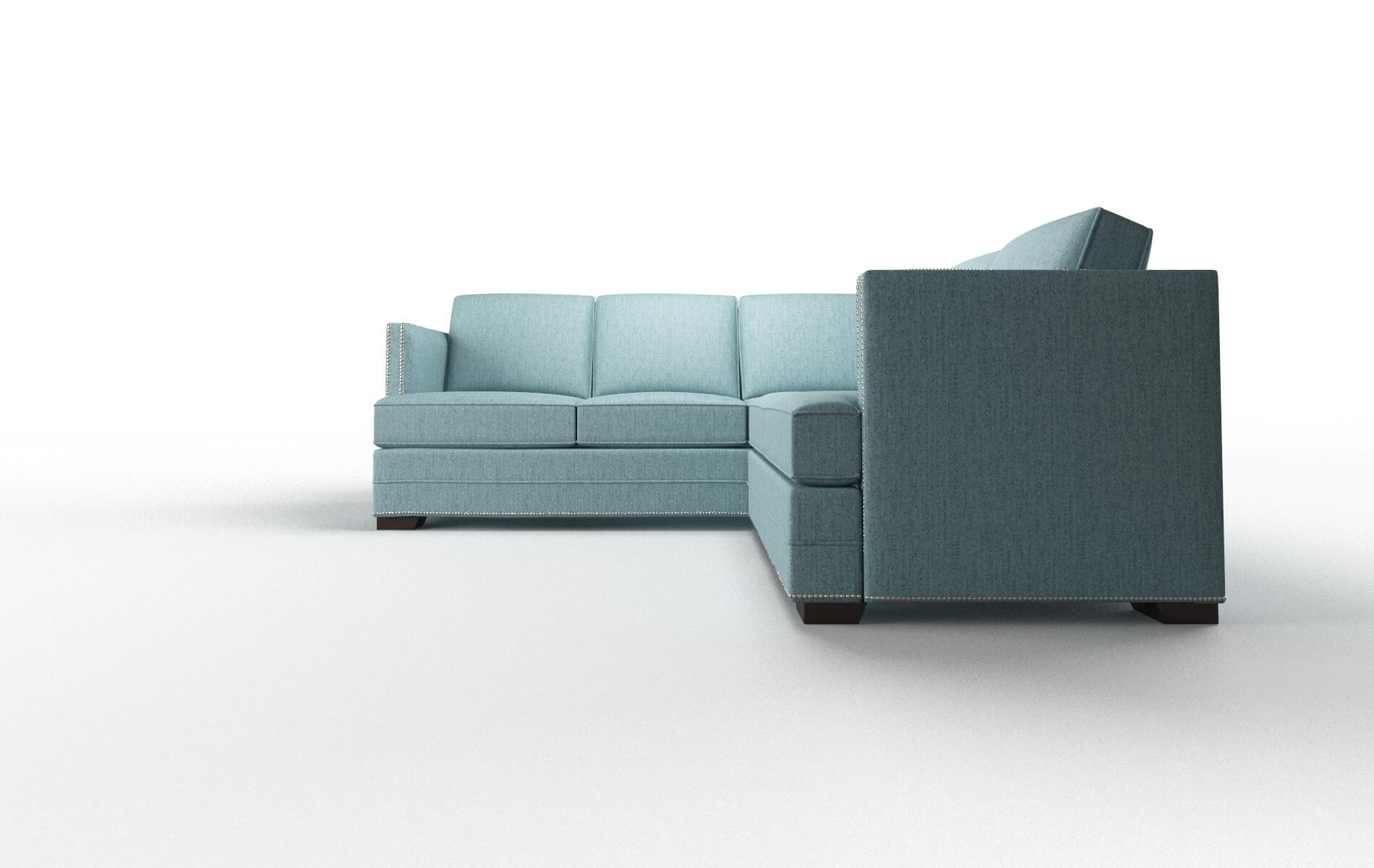 Riga Sasha Teal Sectional espresso legs 5