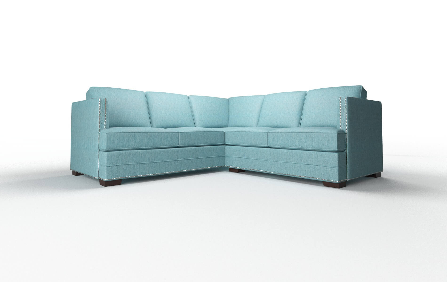 Riga Sorrento denim Sectional Espresso Legs  1