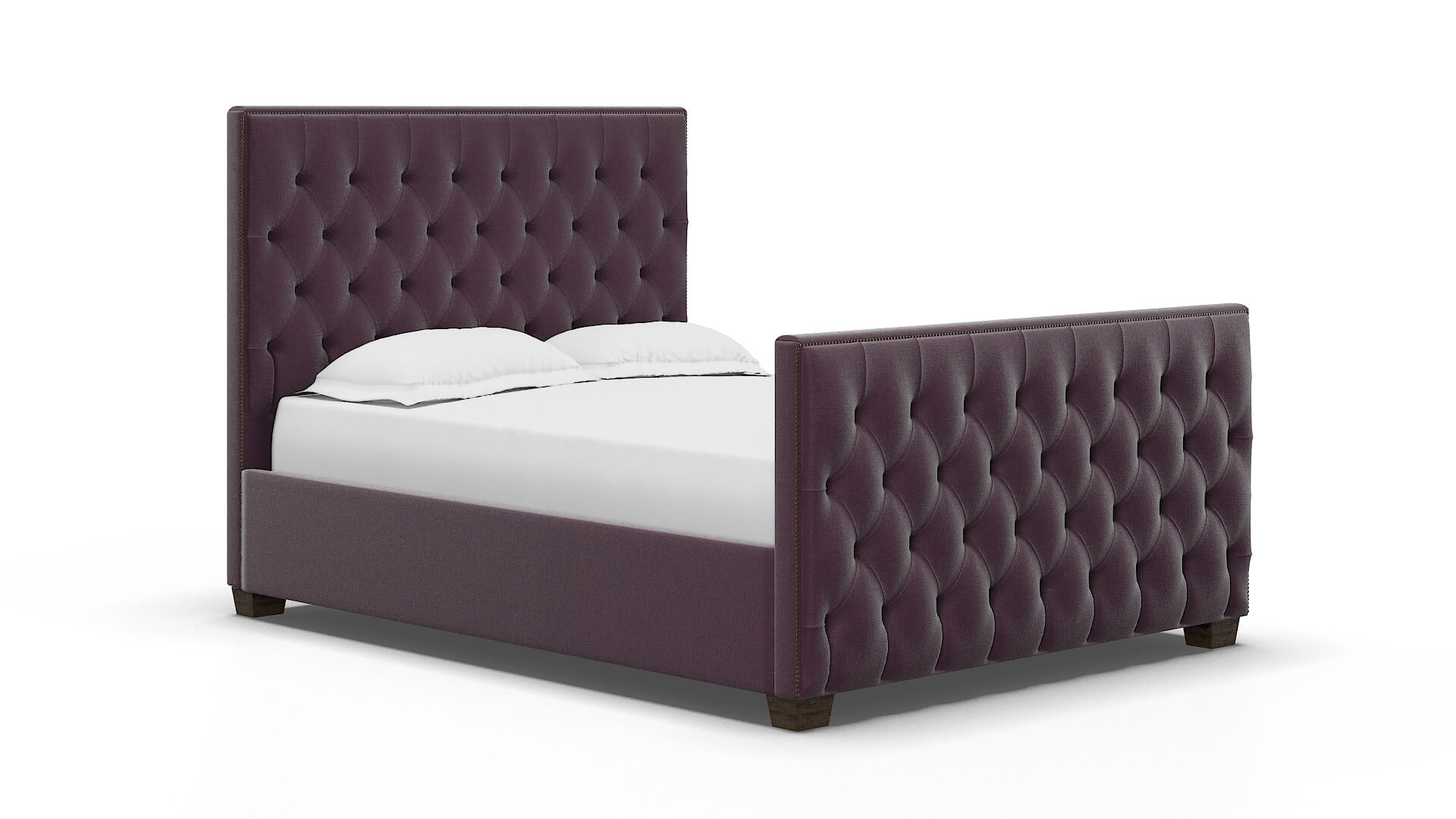 Rimini Bella Aubergine Bed espresso legs 2