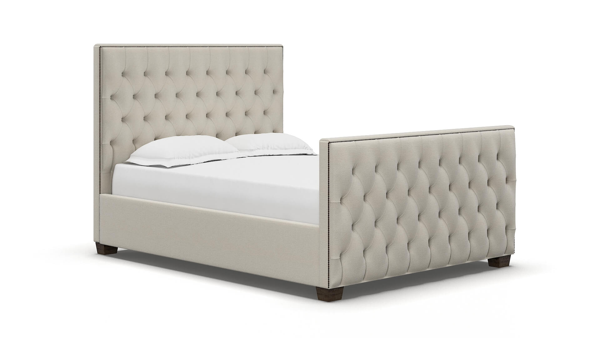 Rimini Bungalow Ivory Bed espresso legs 2