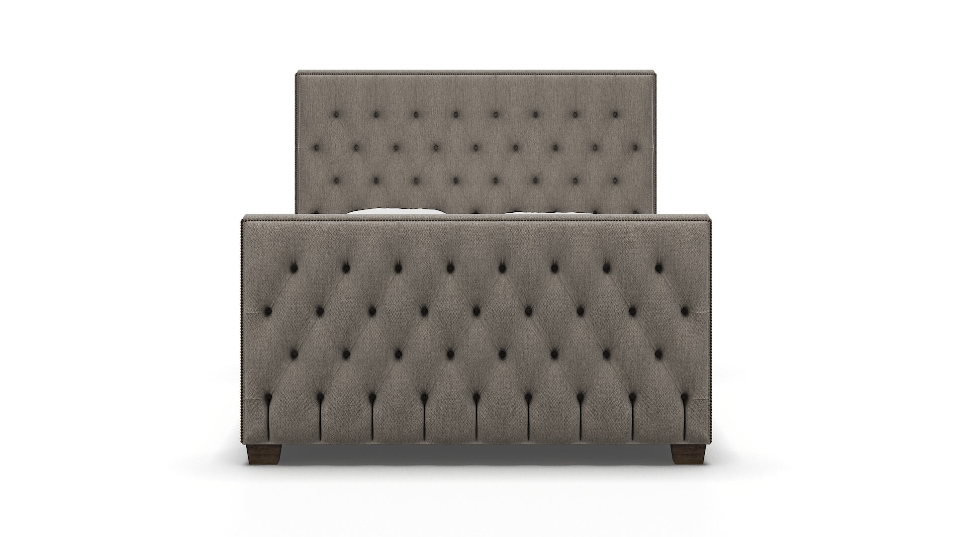 Rimini Cosmo Taupe Bed espresso legs 1