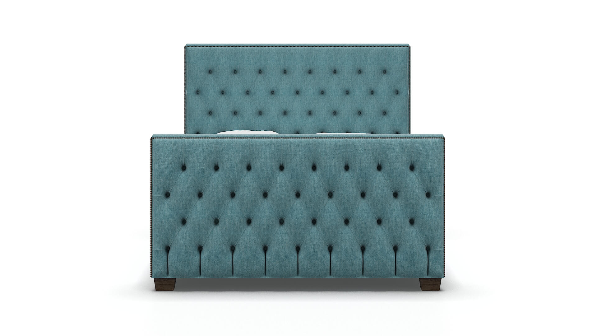 Rimini Cosmo Turquoise Bed espresso legs 1