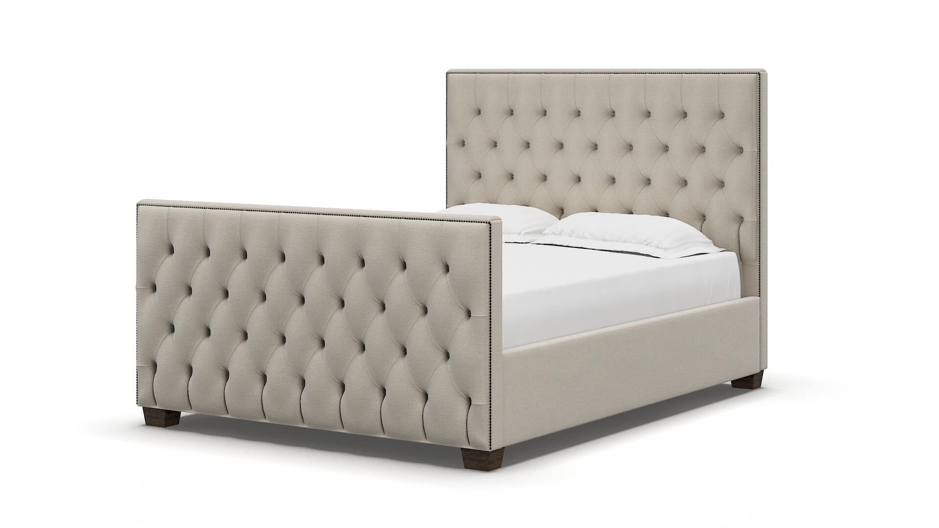 Rimini Malibu Linen Bed espresso legs 5