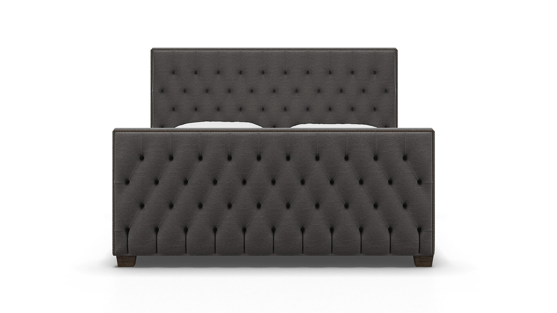 Rimini Oscar Grey Bed King espresso legs 1