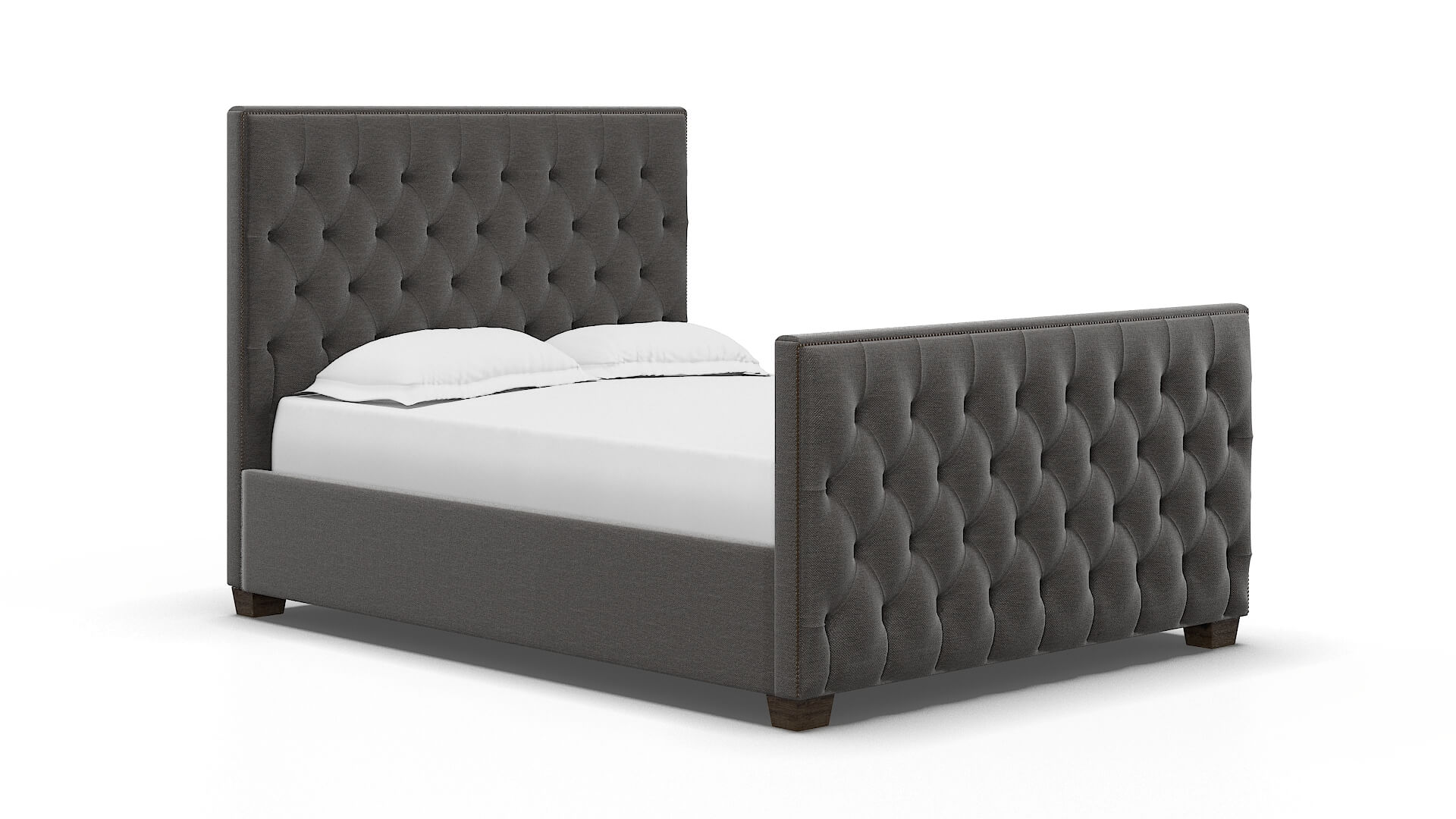 Rimini Oscar Grey Bed espresso legs 2