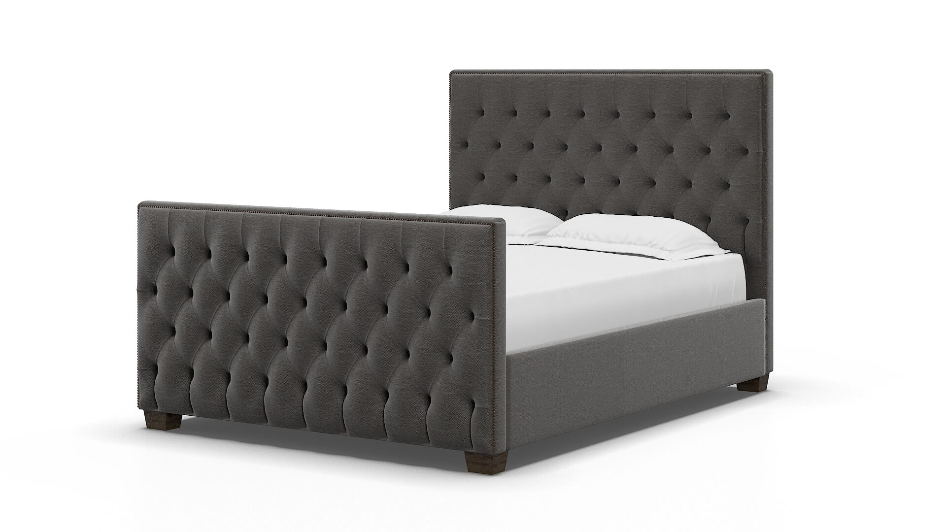 Rimini Oscar Grey Bed espresso legs 5