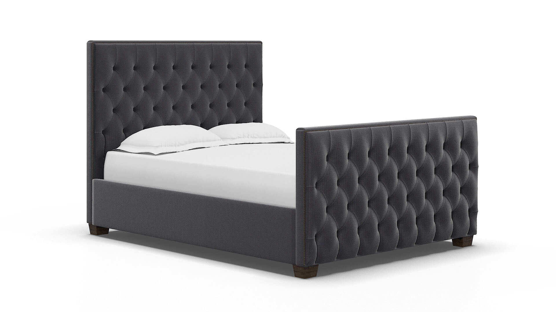 Rimini Parker Charcoal Bed espresso legs 2