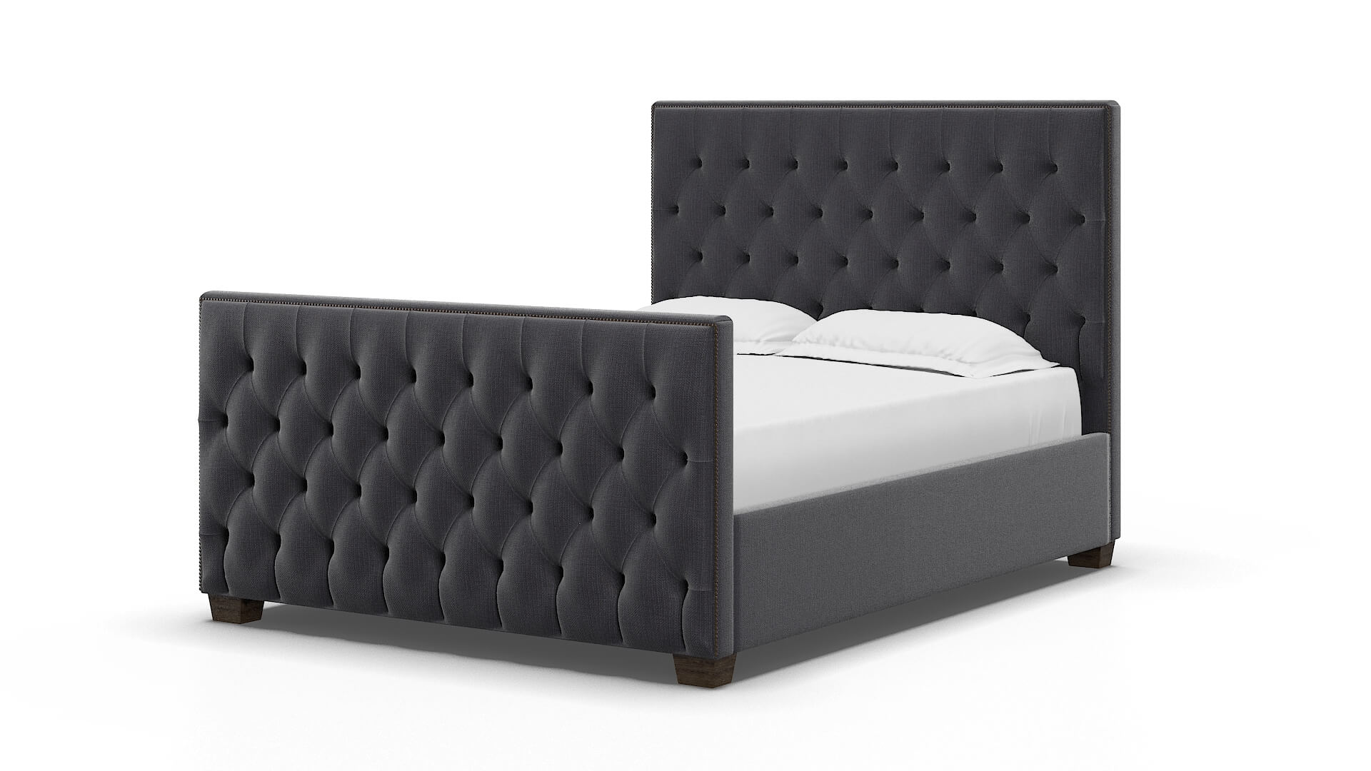 Rimini Parker Charcoal Bed espresso legs 5