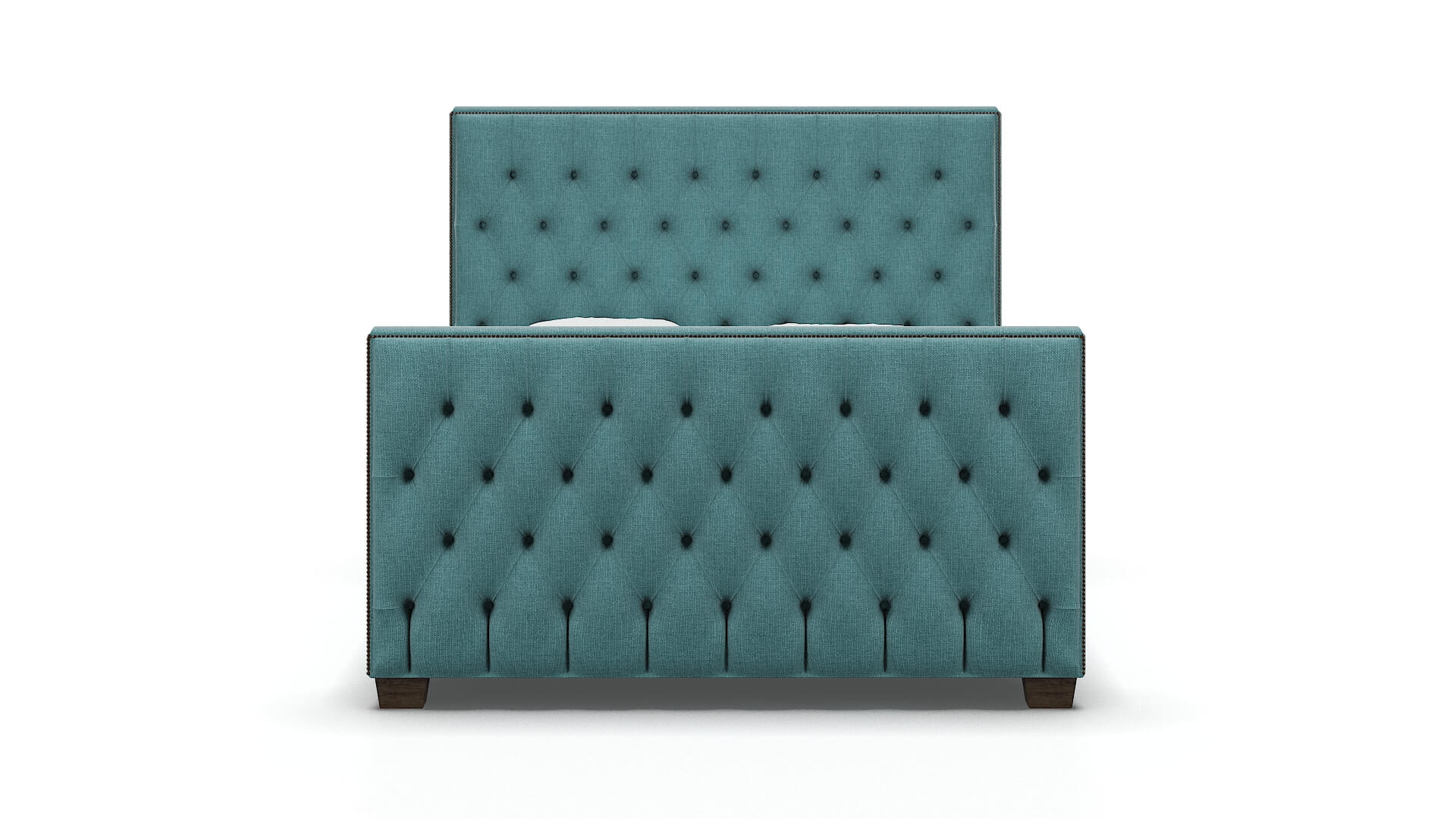 Rimini Parker Turquoise Bed espresso legs 1