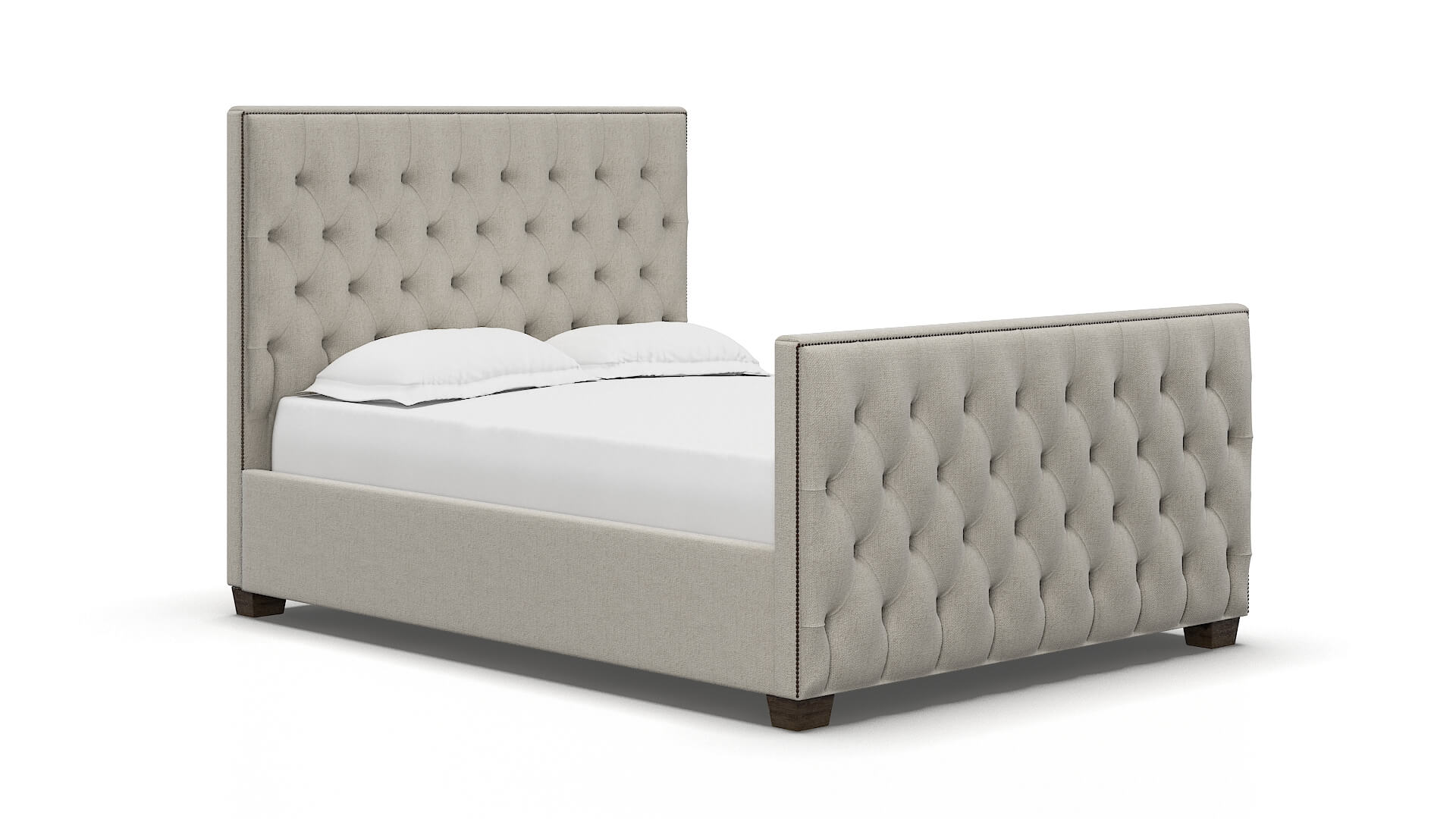 Rimini Sasha Linen Bed espresso legs 2