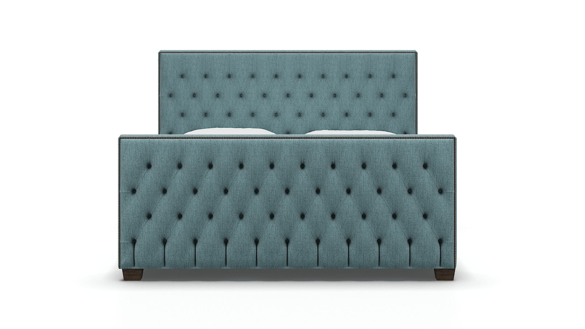 Rimini Sasha Teal Bed King espresso legs 1