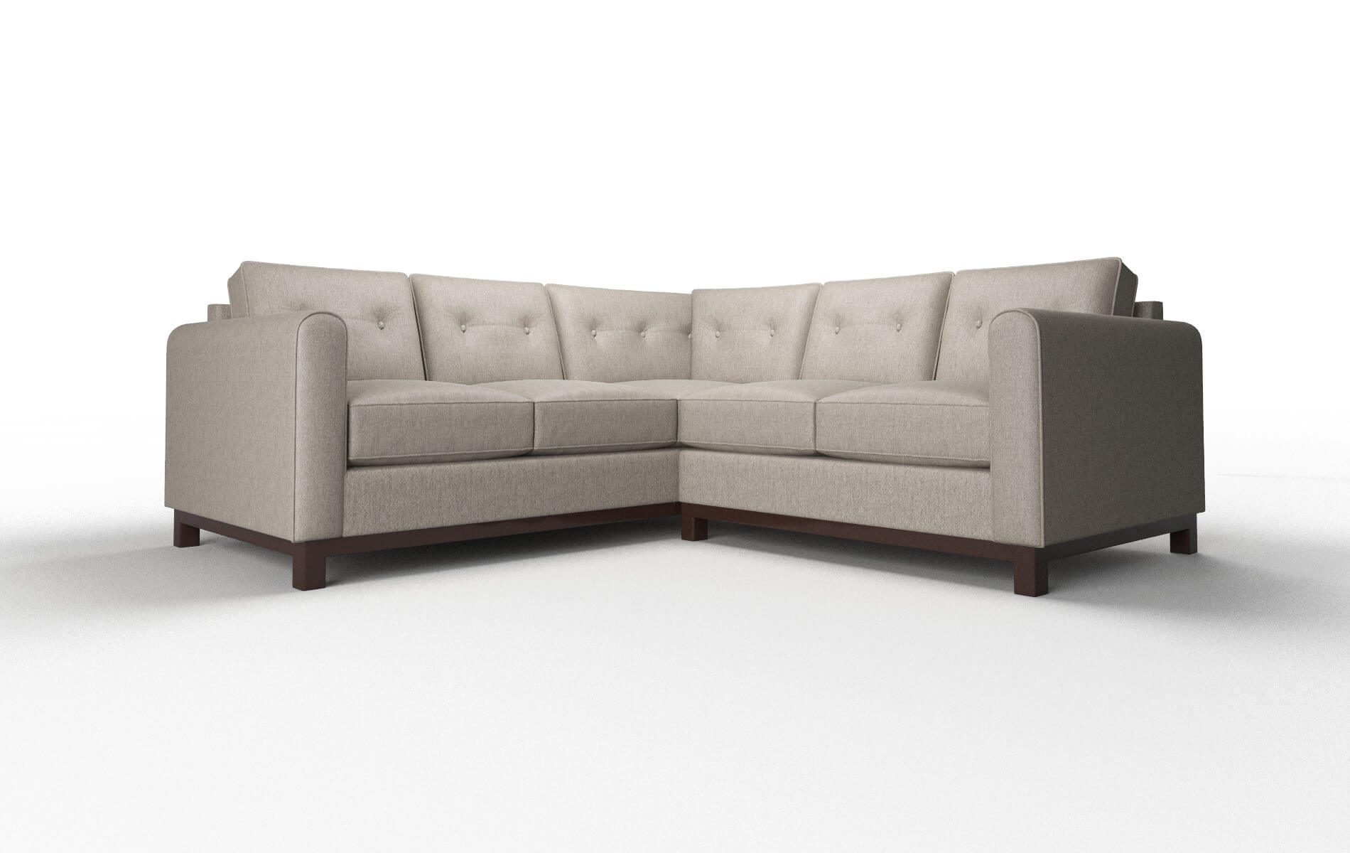 Rio Cosmo Taupe Sectional espresso legs 1