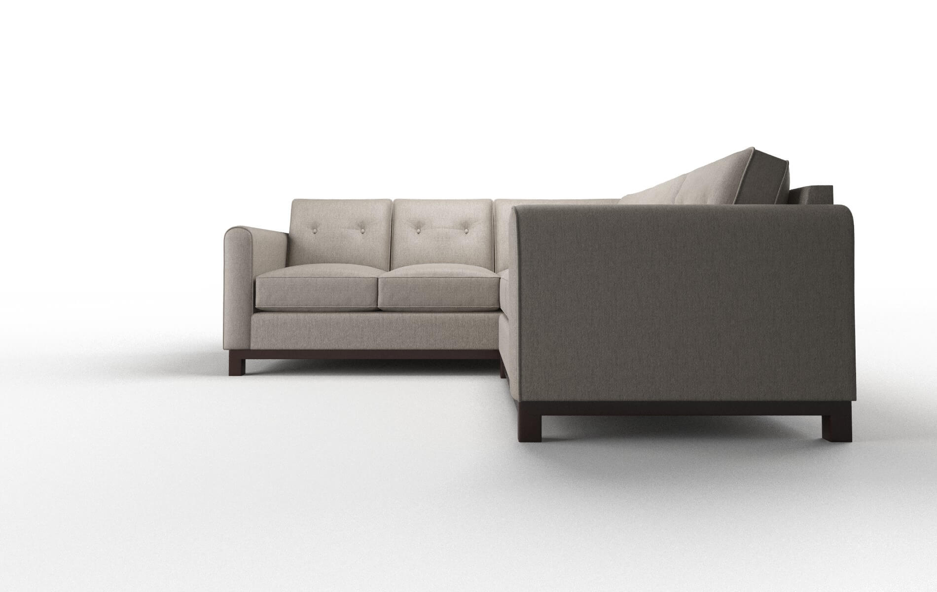 Rio Cosmo Taupe Sectional espresso legs 5
