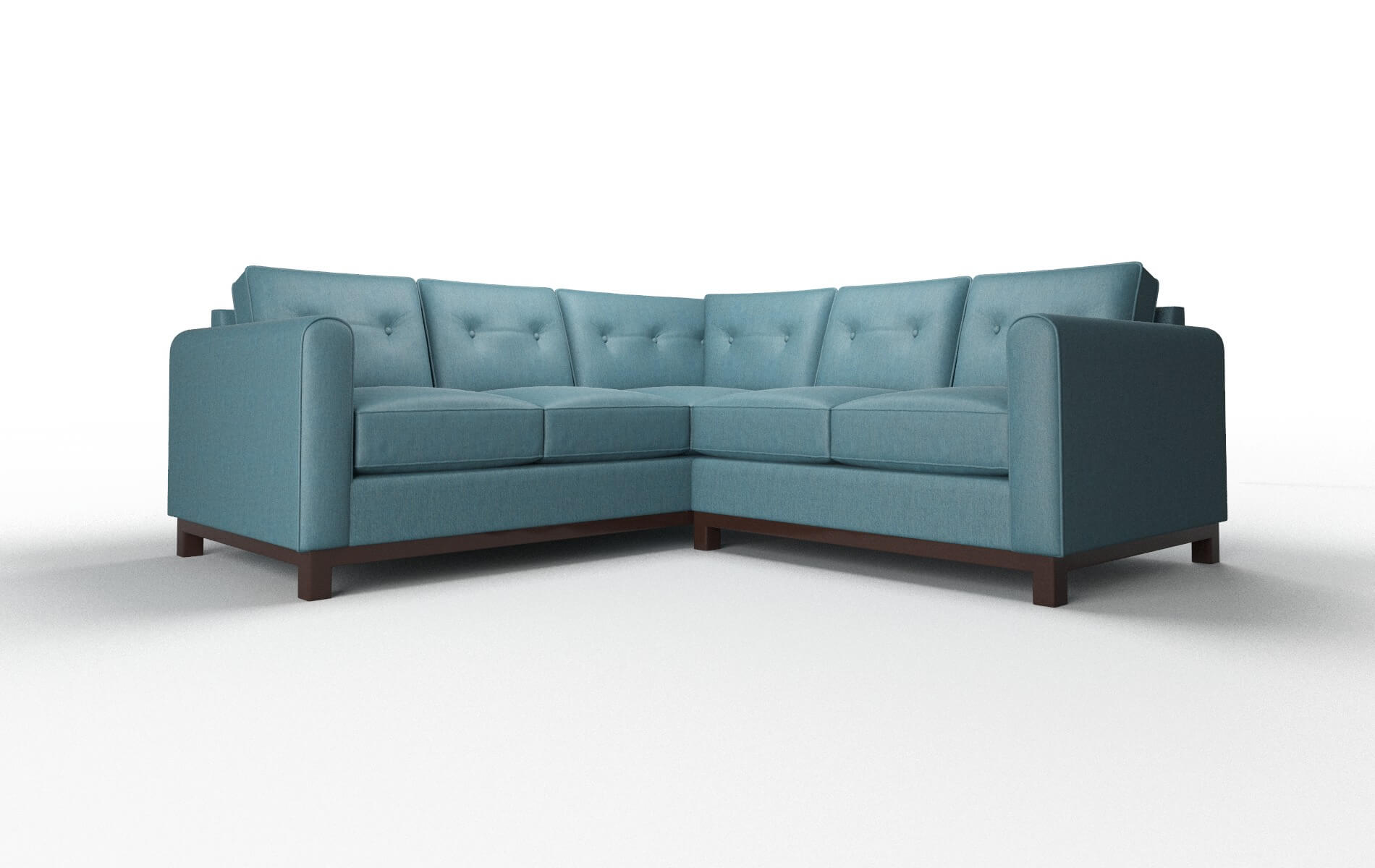Rio Cosmo Teal Sectional espresso legs