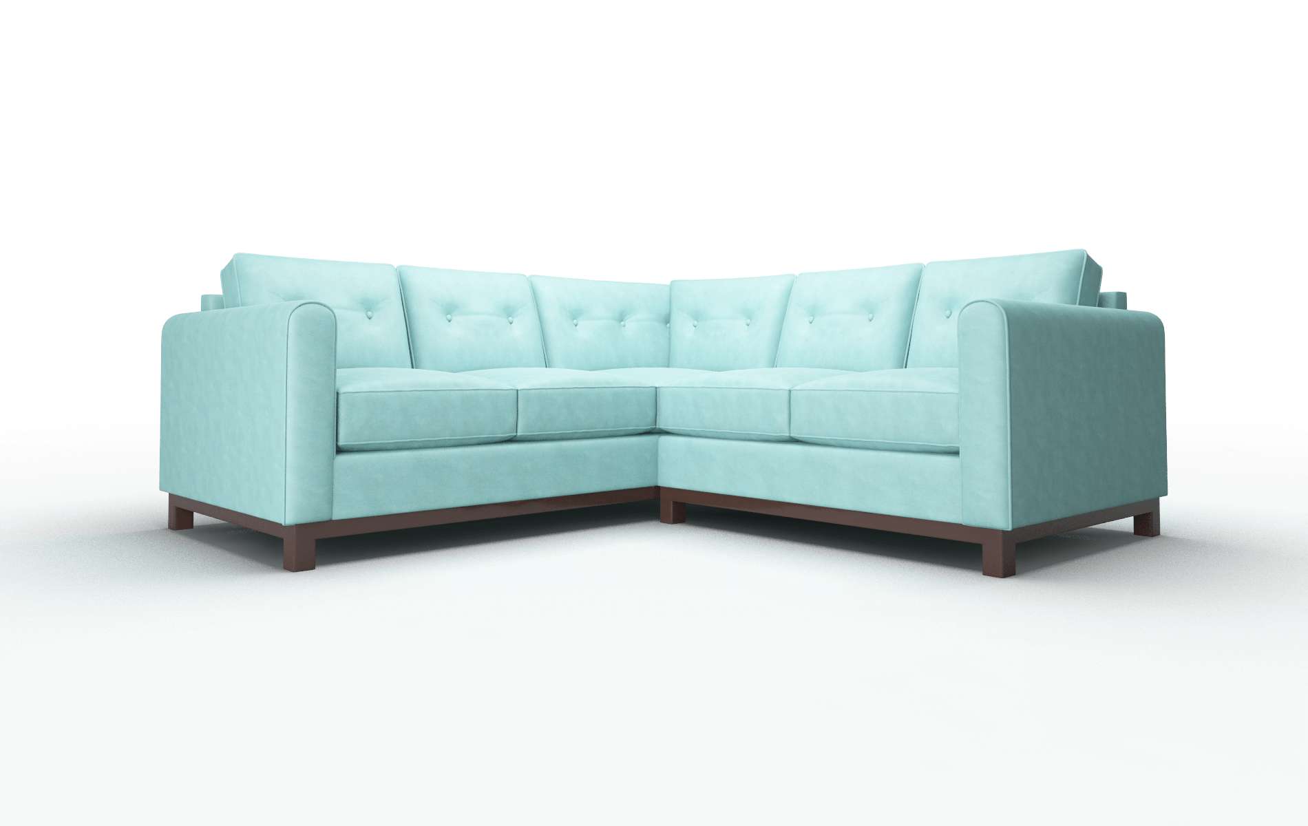 Rio Curious Turquoise Sectional espresso legs 1
