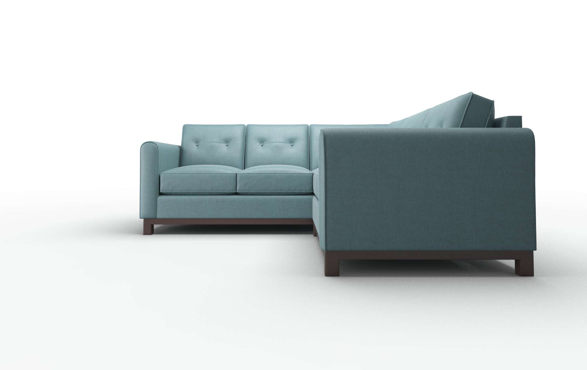 Rio Elliot Teal Sectional espresso legs 5
