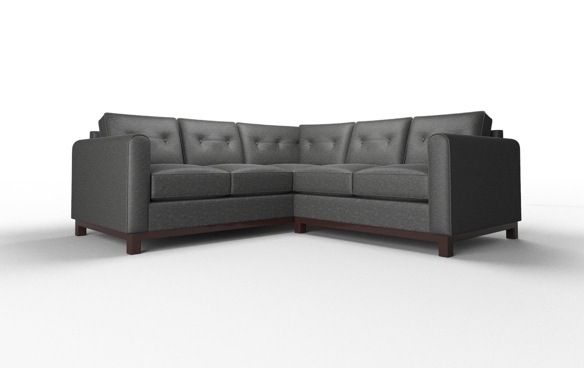 Rio Phoenix Charcoal Sectional espresso legs 1