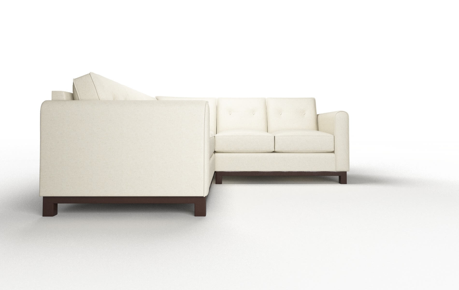 Rio Phoenix Ivory Sectional espresso legs 2