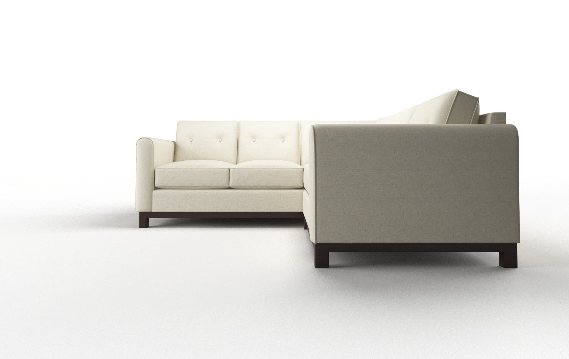 Rio Phoenix Ivory Sectional espresso legs 5