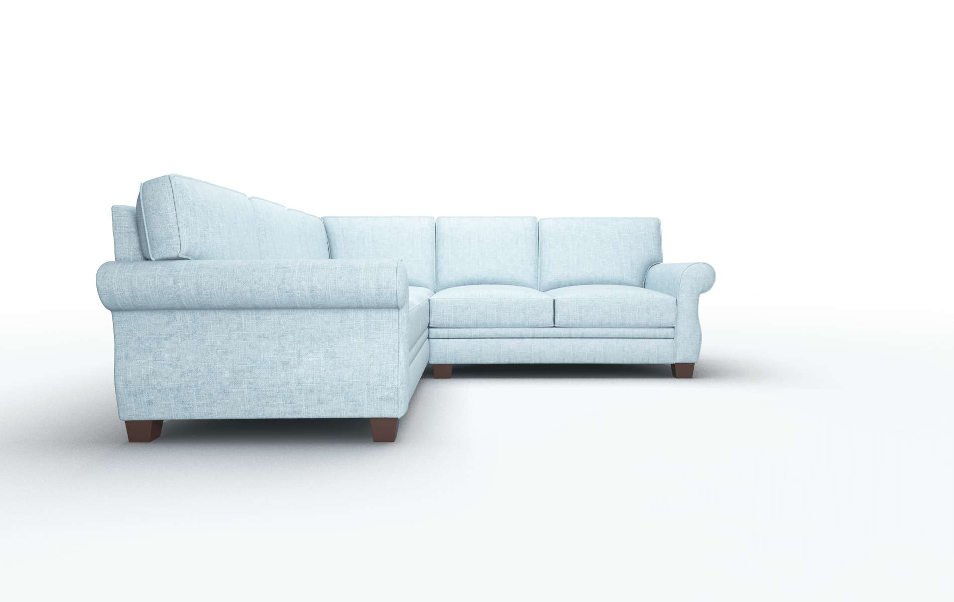 Rome Atlas Turquoise Sectional espresso legs 2