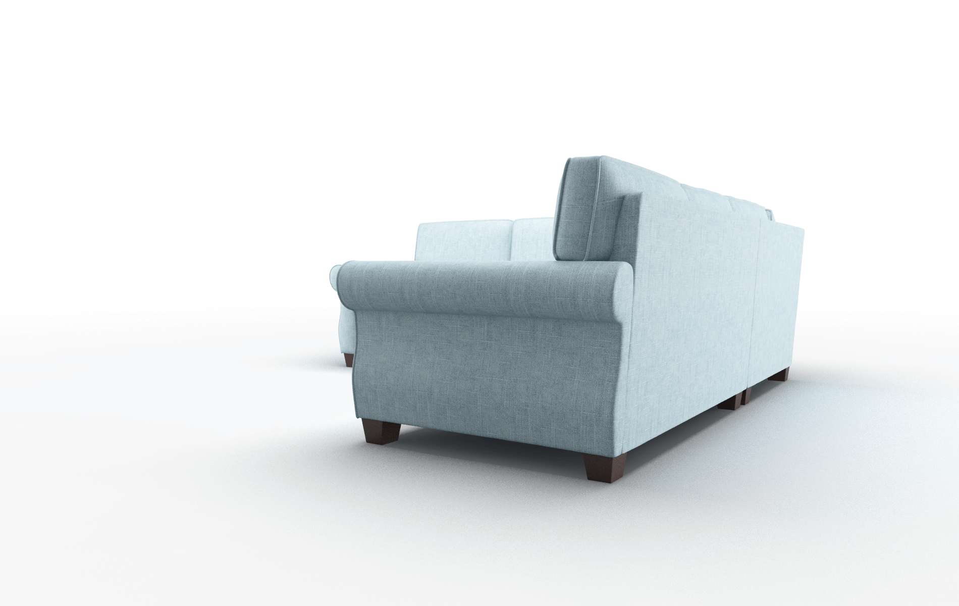 Rome Atlas Turquoise Sectional espresso legs 4