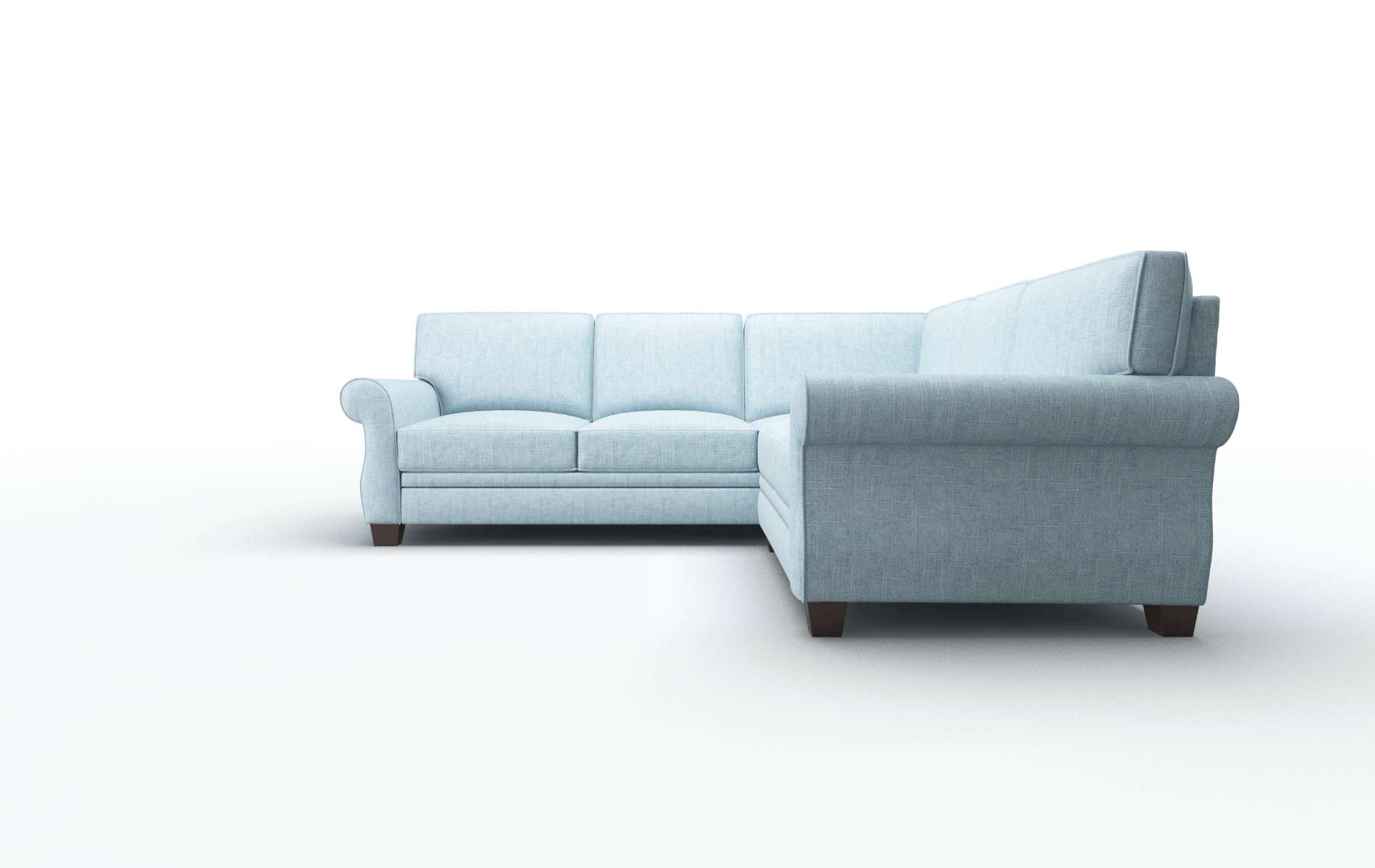 Rome Atlas Turquoise Sectional espresso legs 5